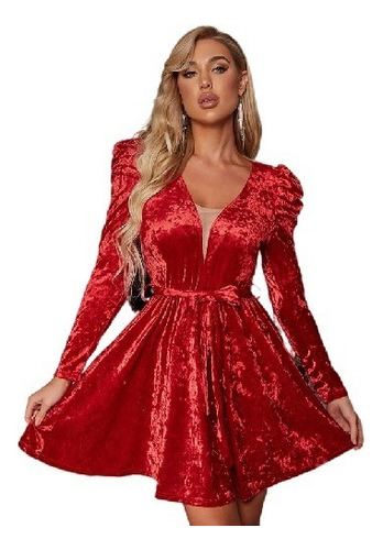 Vestido De Noche De Fiesta De Terciopelo De Navidad