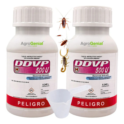 Ddvp 500u 240ml Veneno Insecticida Cucaracha Alacrán 2piezas | Envío gratis