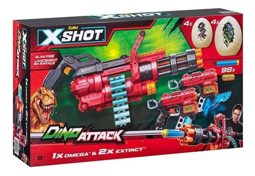 Lanzador Zuru X-shot Dino Attack 3 Pistolas 98 Dardos Omega