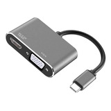 Cabo Usb-c Vga 1080p Hdmi 4k Adaptador Conversor 15cm