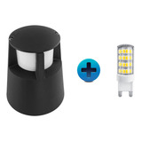 Pack Farola Exterior Piso Aluminio Aplique Bipin Led 6w Dia Color Negro