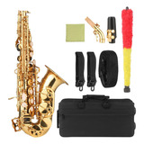 Saxofón Soprano Bb Laca Oro Latón Saxo Con Instrumento