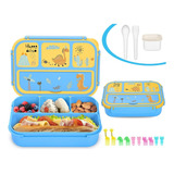 Lonchera Bento 4 Compartimientos Niños Con Accesorios