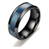 Anillo Para Hombre Con Incrustaciones De Dragón Rojo Azul Y