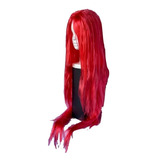 Peluca La Sirenita - Princesa Ariel Lacio Largo Rojo Disfraz