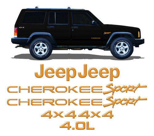 Adesivos Resinados Jeep Cherokee 4x4 4.0l Sport 96/2001