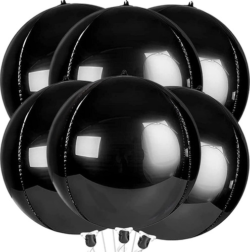 6 Globos De 22 Esfera 4ds Foil Metálicos Para Aire O Helio