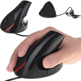 Mouse Vertical Ergonómico Oficina Usb 5 Botones Optico Cable Color Black