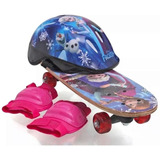 Skate Infantil Frozen Com Kit Proteção Incluso