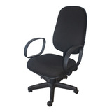Cadeira Presidente Empresario Escritorio Home Office Braço Cor Preto Material Do Estofamento Tecido