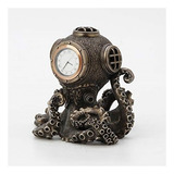 Estatuas Y Reloj De Campana De Buceo De Pulpo Steampunk