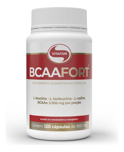 Bcaa Fort - 120 Cap - Vitafor Sabor Sem Sabor