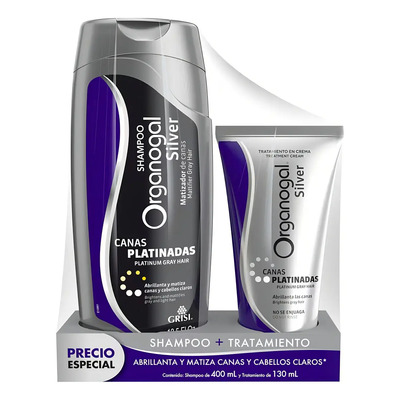 Organogal Silver Shampoo Y Tratamiento Crema Canas Platinada | MercadoLibre