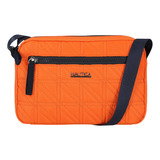 Bolsa Nautica Quilted Camera Crossbody Bag Orange