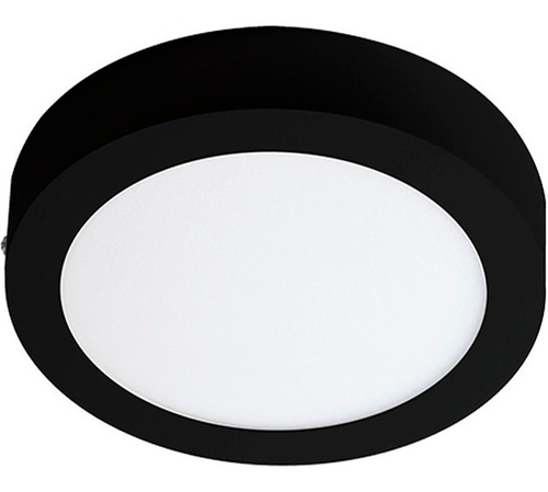 Panel Plafon Led 24w Redondo Aplicar Negro Macroled 6000k