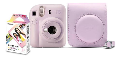 Kit Camera Instax Mini 12 Com 10 Filmes Lilas Candy