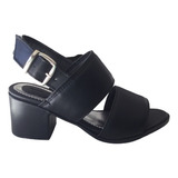 Sandalias Zapatos Mujer  Taco Cuero Charol