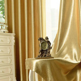 2 Panels Set Semi Blackout Gold Curtains For Living Roo...