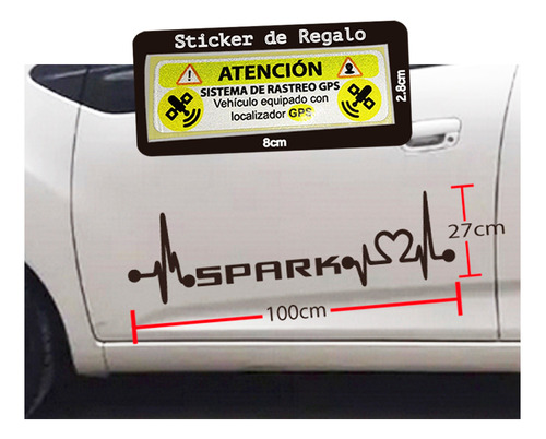 Stickers Calcomanias Para Auto Spark Frecuencia 2 Stickers