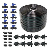 Kit Registro E 100m Mangueira De Gotejamento 16mm 1.6 L/h