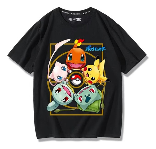 Camiseta De Manga Corta Con Estampado Creativo Pikachu Bulba