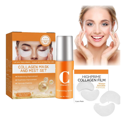 1×película Colágeno Y Máscara Facial Reafirmante Y Antiarru