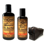 Kit De Barba Shampoo 200ml, Balm 140ml E Necessaire - Viking