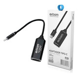 Adaptador Usb-c Para Hdmi Preto Qualidade Com Nf