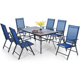 Juego De Comedor Para Patio Sillas Rc Color Azul Phi Villa