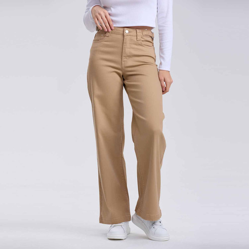 Jeans Mujer Wide Leg Cargo Camel Fashion's Park
