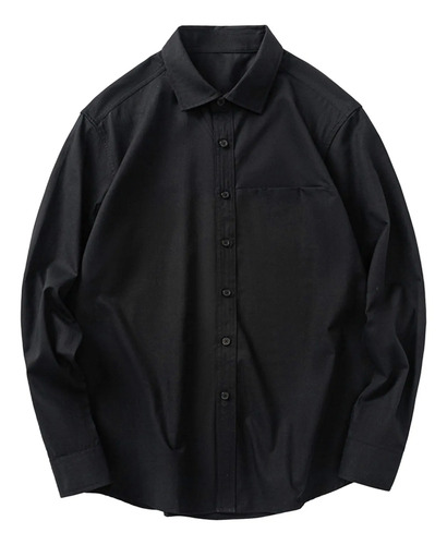 Blusa Para Hombre, Casual, De Color Liso, Con Botón De Solap