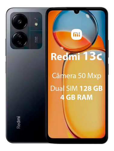 Smartphone Xiaomi Redimi 13c Dual Sim 256gb 8gb Ram - Preto