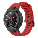 Pulseira Para Amazfit T Rex Pro Silicone Chaves Troca Facil Cor Vermelho