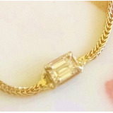 Pulsera Con Diamante De .30ct Corte Esmeralda En Oro 14k