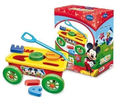 Carro Didáctico Arrastre C/ Vocales Disney Card Mickey Sofia