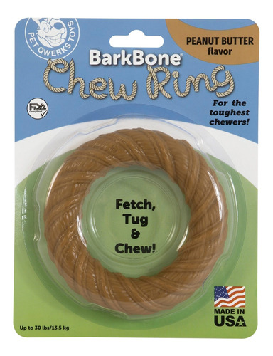Brinquedo Roer Cães Pet Qwerks Barkbone Chew Ring Amendoim M