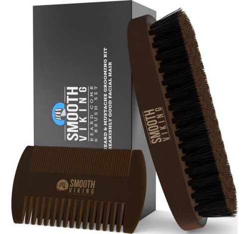 Set Cepillo Y Peineta Para Barba Y Bigote Smooth Viking