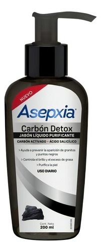 Asepxia Jabón Líquido Carbón Detox 200ml