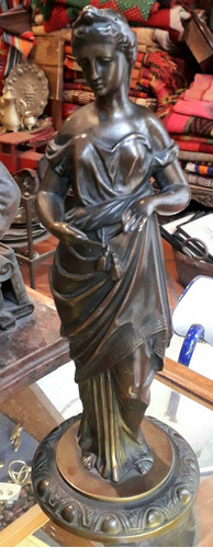 Escultura Bronce Mujer Diana Griega Grecorromano 