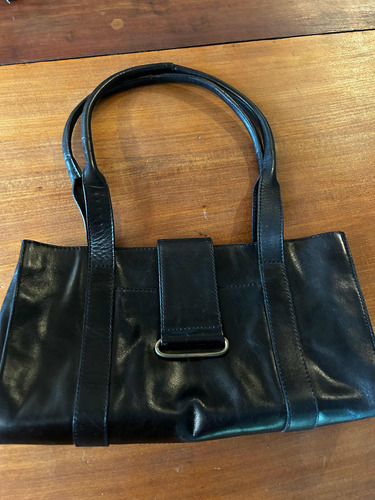 Cartera De Cuero Negra Lazaro