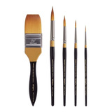 Kingart 1000f Original Gold-golden Taklon-set De 5 Pinceles 