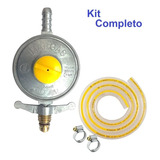 Kit Registro Regulador De Gas Mangueira E Abraçadeiras 2kg/h