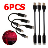 6pcs Mini Estrela Projetor Luz Usb Carro Luzes Led