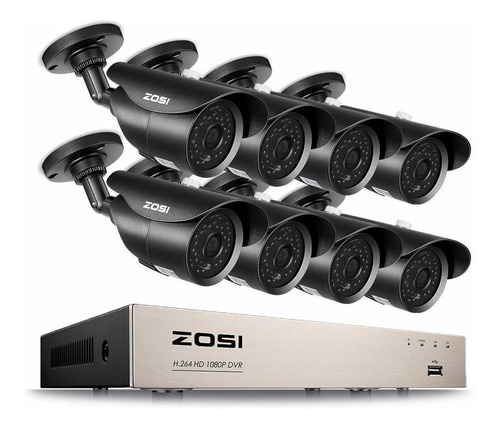 Sistema De Cámara De Seguridad Zosi Full 1080p Hd-tvi De 8 C