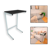 Mesa Apoio Lateral Sofá Ou Cama Industrial Preto Branco Cobr