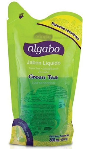 12 Jabon Liquido Algabo Green Tea Repuesto X 300 Ml ( Mayor