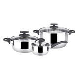 Batería De Cocina Ollas Magefesa Acero Inoxidable 5 Piezas