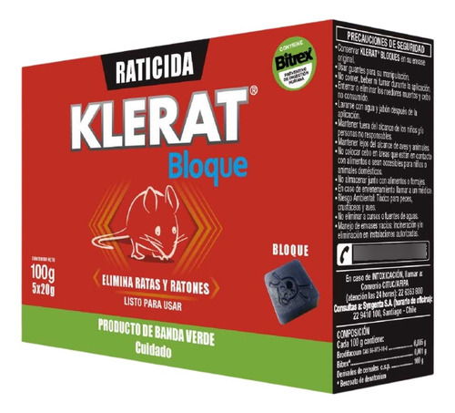 Veneno Ratones Klerat Bloque 100gr