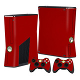 Skin Adesivo Xbox 360 Slim Vinil Vermelho Fosco