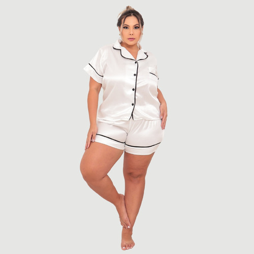 Pijama Americano Com Botões Amamentação Plus Size